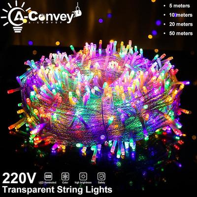 Led luzes da corda de fadas guirlandas decorações da árvore de natal para casa jardim festa de casamento ao ar livre decoração interior presentes de ano novo