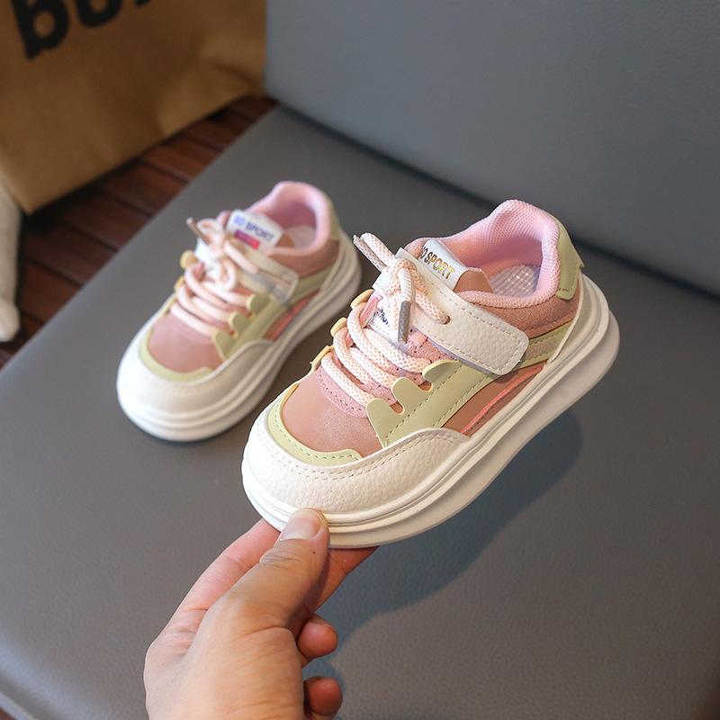 2025 Autumn New Kids Sneakers Fashion Versatile Girls' Shoes Simple Child Thick Soled Casual Shoes Anti Slip Girls Board Shoe