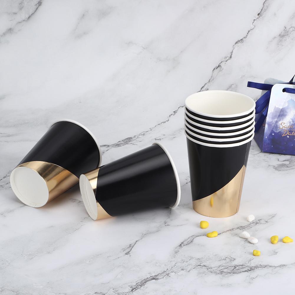 8pcs 270ml Disposable Paper Cup Tableware for Birthday Wedding Party Supplies Home use