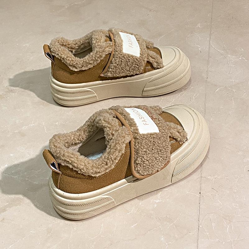 

Наступая на дерьмо, чувствуя флисовую основу маффина, обувь на платформе, зимняя мода, женская обувь, зимние ботинки, повседневная верхняя одежда, пушистая обувь, хлопковая обувь 38 имбирный