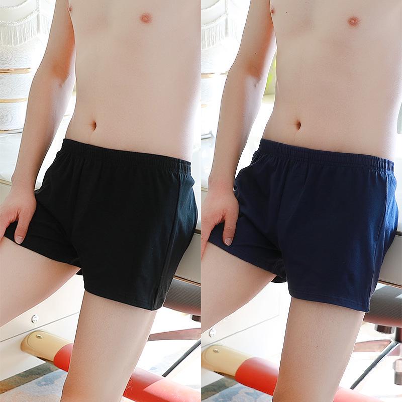 Men's Pure Cotton Mid-Waist Boxer Briefs - Loose A-line Plus Size Shorts