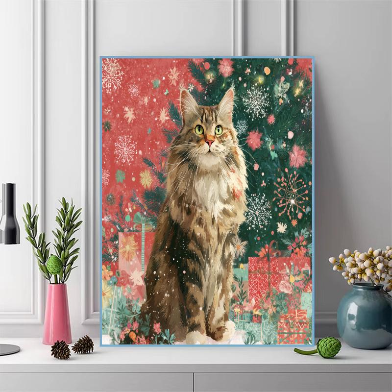 Cute Maine Coon Pattern 3pcs 100% Round Full Drill 5D DIY Diamond Painting Embroidery Cross Stitch Rhinestone Décor