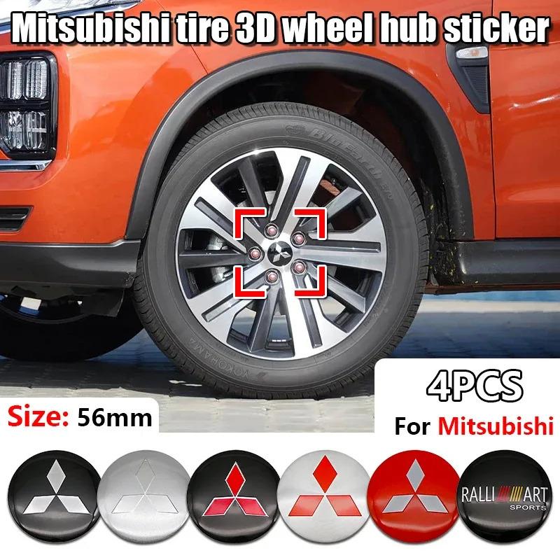 4Pcs Car Wheel Center Hub Cap Rim Cover Stickers Accessories For Mitsubishi Ralliart Mirage Outlander Xl Galant Space Star L200 wszm26