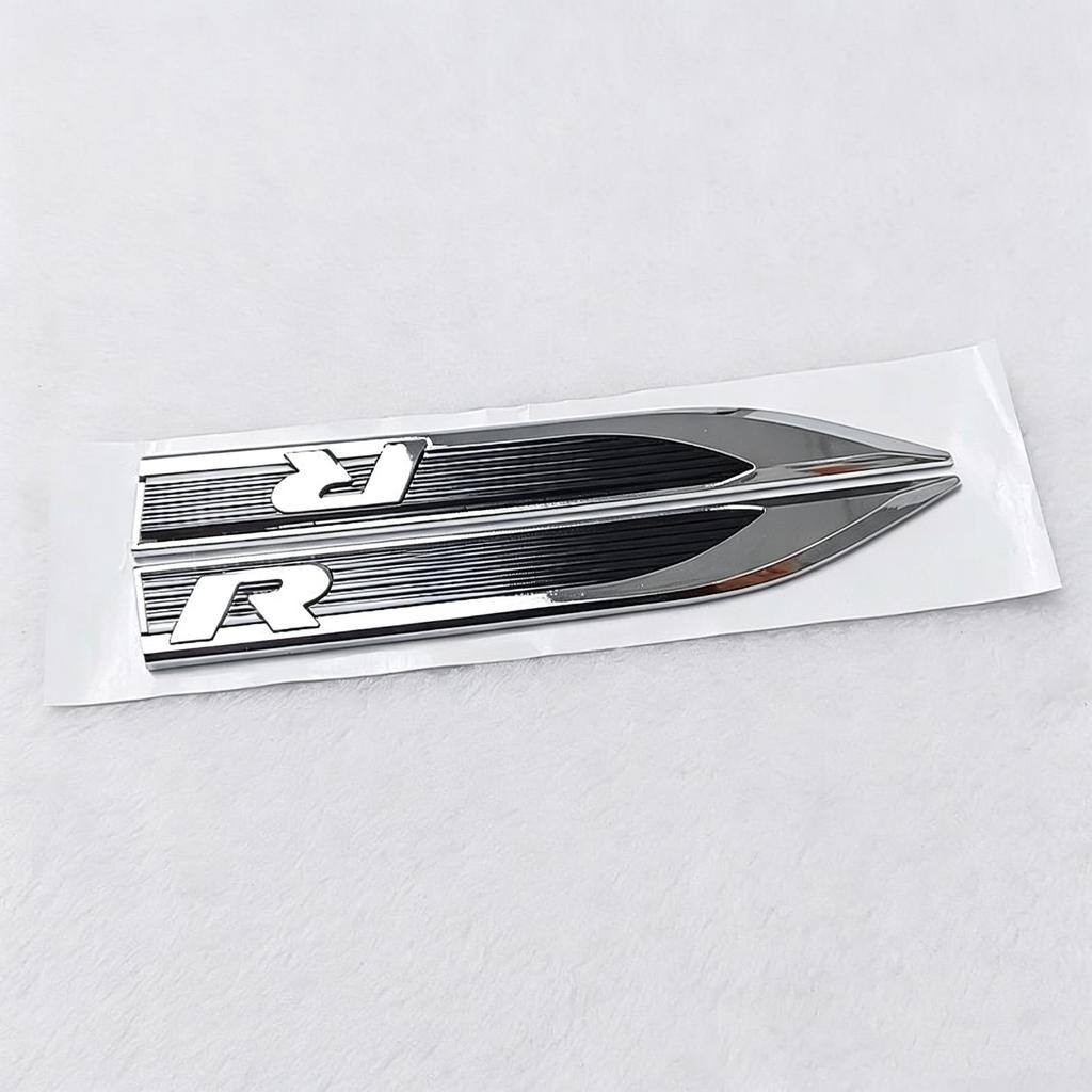 1Pair V W R/R Line Logo Car Side Fender Emblem Badge Sticker Car Styling Accessories
