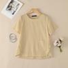 ZANZEA Blusa Feminina Casual Gola Redonda Cor Sólida Manga Curta Soltinha