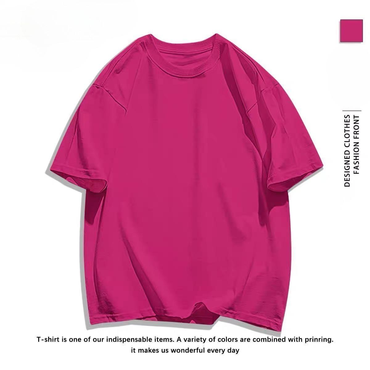 

Men s T-Shirt High-quality T Shirt Men Women Solid Color Basic Casual Clothing Big Size Short Sleeve Black White Top 3XL темно-рожевого кольору