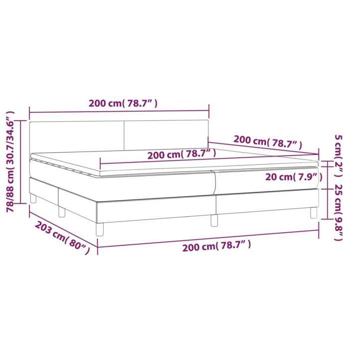VidaXL Sommier à Lattes de Lit avec Matelas et LED, Lit Rembourré avec Tête de Lit, Lit Double, Lit Adulte de Chambre, 3134307