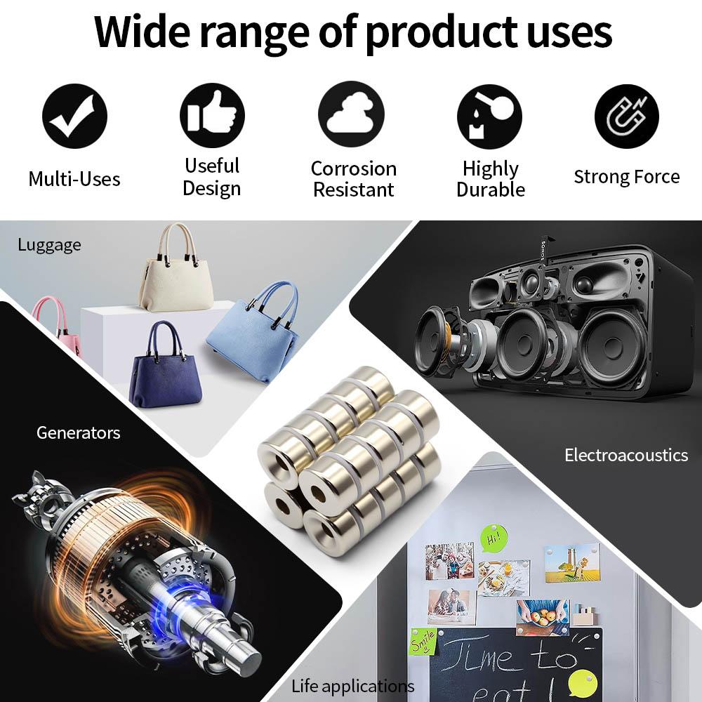Super Strong Neodymium Magnet N35 NdfeB Permanent Magnetic imanes Round With Holes Powerful Magnets Refrigerator Magnet 20x10-6