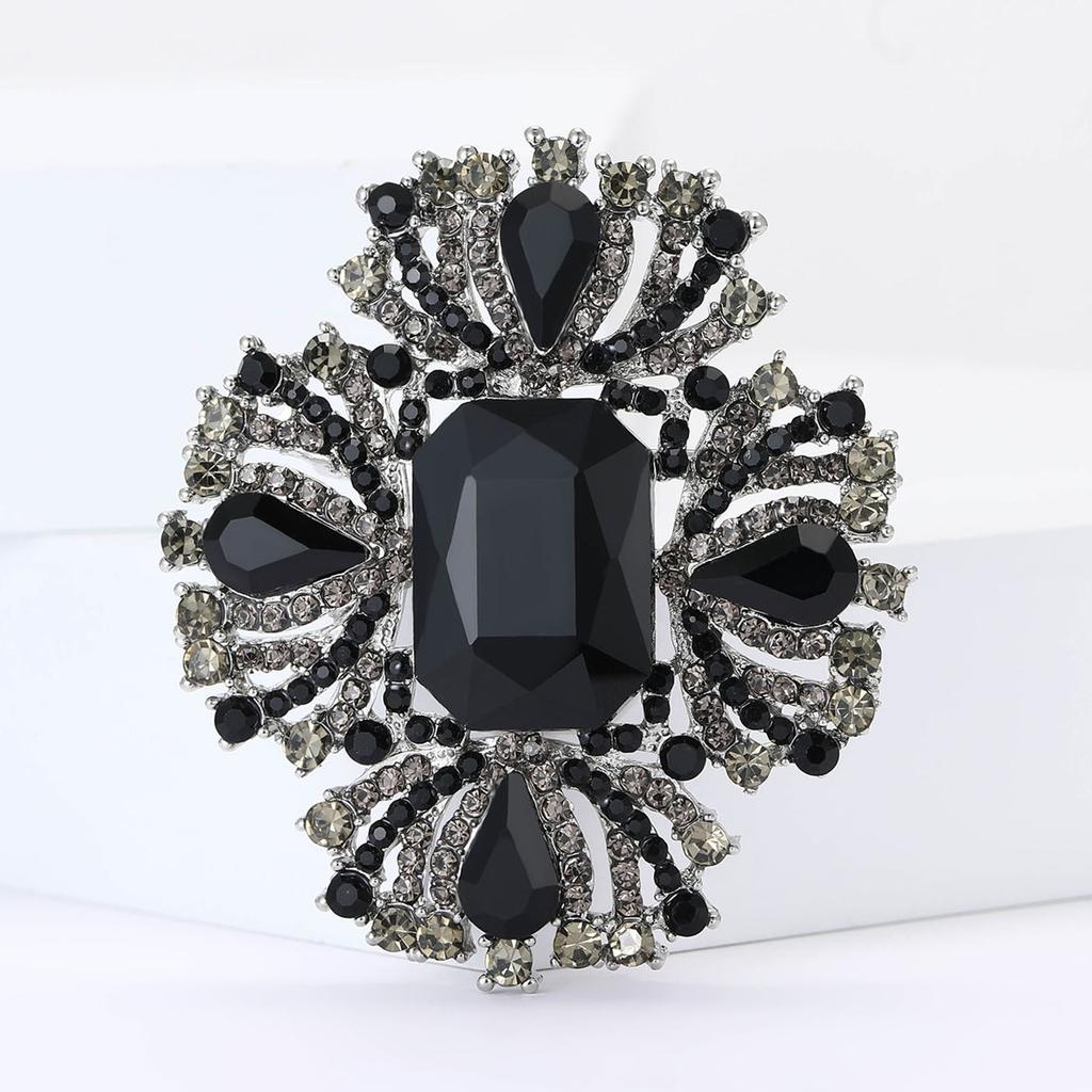 Crystal Brooch for Women Unisex Rhinestone Flower Pins Banquet Party Gifts Jewelry Accessories
