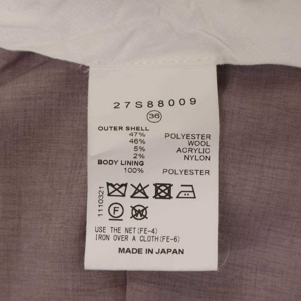 IRENE [Excellent Condition/25Stainless Steel] 27S88009 Knot Stitch Line Trousers Check Pattern Knot Stitch Line Trousers Bottoms 36 beigeUsed