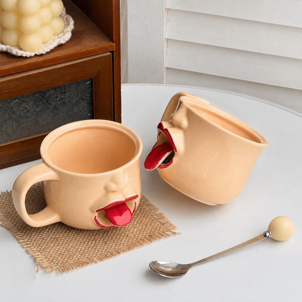 Funny Movable Tongue Cup 300ml Ceramic Mug Water Cup Restless Tongue Cup Gift