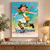 Pippi Longstocking Custom Name Text 5D Diamond Painting Kit DIY Full Drill Diamond Art Decoration