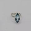 Blue Topaz Ring, 925 Sterling Silver Handmade Promise Ring for Women, Natural Marquise Gemstone Jewelry, December Birthstone