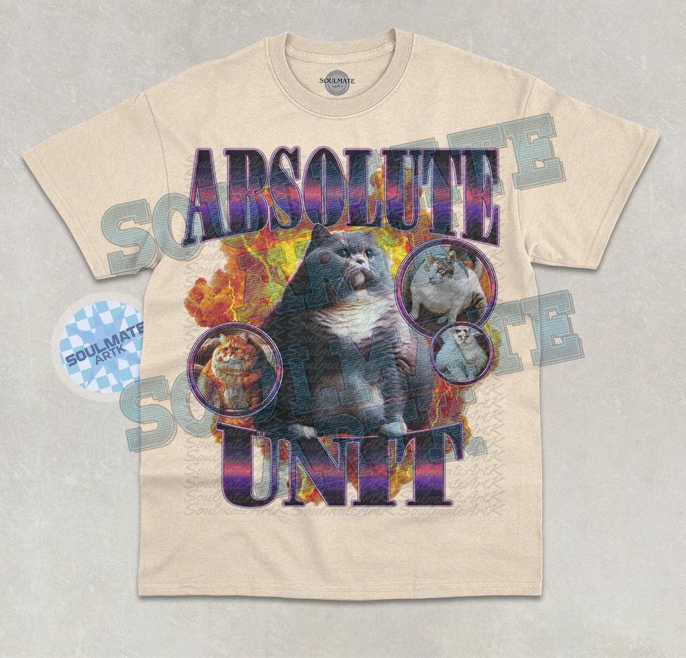 Absolute Unit T- Shirt Funny Meme Fat Cat Joke Sarcastic Graphic Unisex Shirt 4XL