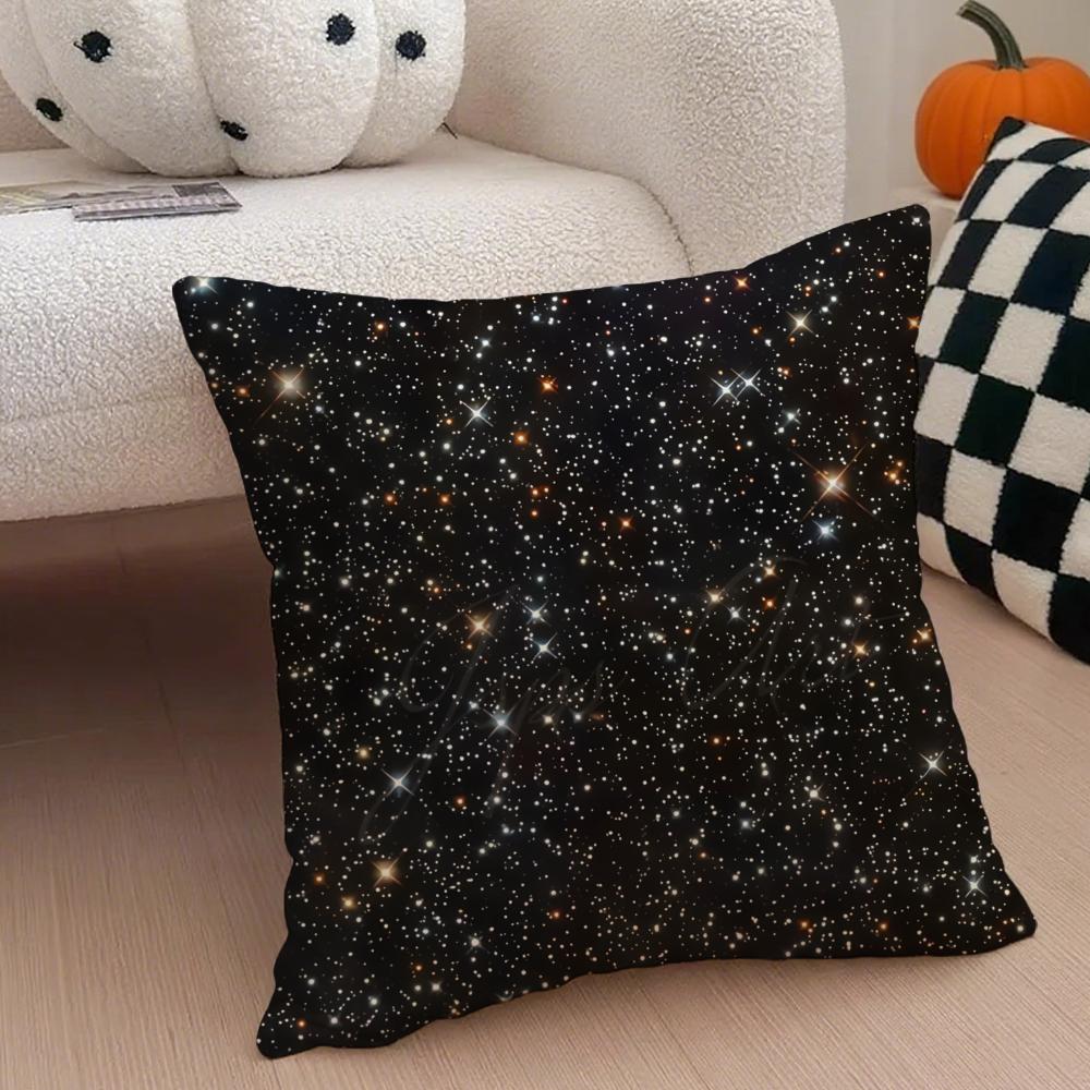 Space Starry Sky Cushion Cover Throw Pillow Cover Hidden Button Durable Polyester Chair Cushion