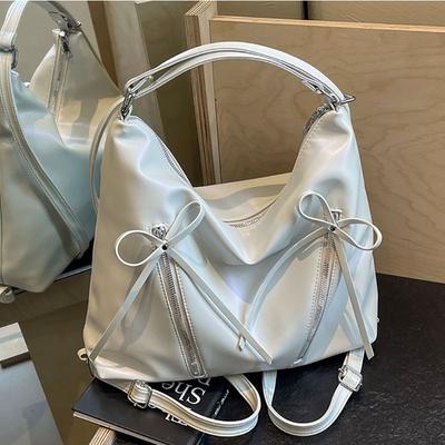 Bow Backpack Women's New Fashion Tote Bag Casual Large Capacity Shoulder Backpack