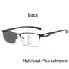 Men Half Frame Business Photochromic Presbyopia Glasses Anti-Blue Light Far Sight Glasses Progressive Multifocal Reading Glasses