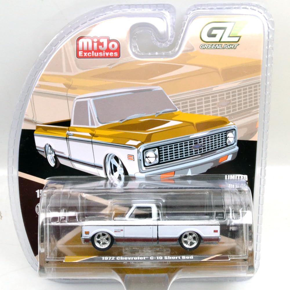 Greenlight 1/64 1972 CHEVROLET C-10 SHORT BED CUSTOM (Brushed Raw Chase Car)