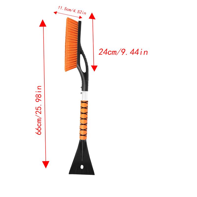 Ice Scrapers For Car Windshield Detachable Aluminum Snow Brush Ice Scrapers No-Scratch Ergonomic Car Accessories Heavy Duty Snow