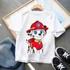PAW Patrol Children Short Sleeve T-shirt Cartoon Chase Skye Print Pullover Boys Girls Summer Breathable Casual Cotton Tops Gifts