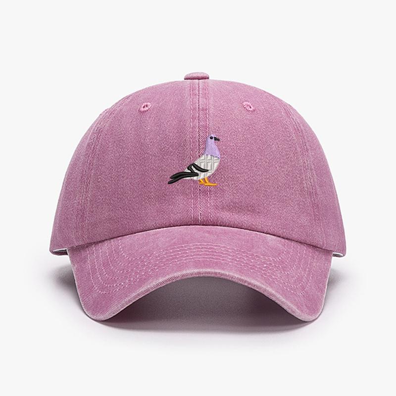 Vintage-Baseballkappen mit Taubenstickerei für Damen und Herren, wassergewaschen, Sonnenschutz, ideal für Sport, Angeln und als Dad-Cap.