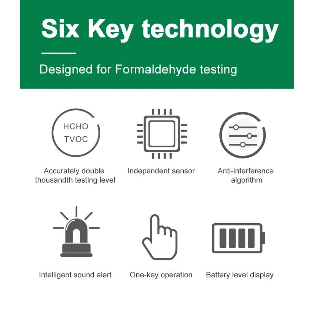 Air Monitor Tester JMS11 HCHO TVOC Air Quality Detector Gas Formaldehyde Test Indoor Pollution Meter For Car Home Office