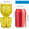 Resin Head Planter Face Flower Pot 6 inch Tiny Human Shaped Flower Vases Succulents Pots Desktop Decoration for Home Office Indoor Outdoor Gardening