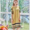 L Affair Persian Curve Mustard Viscose Dress Lwoec941 Mu