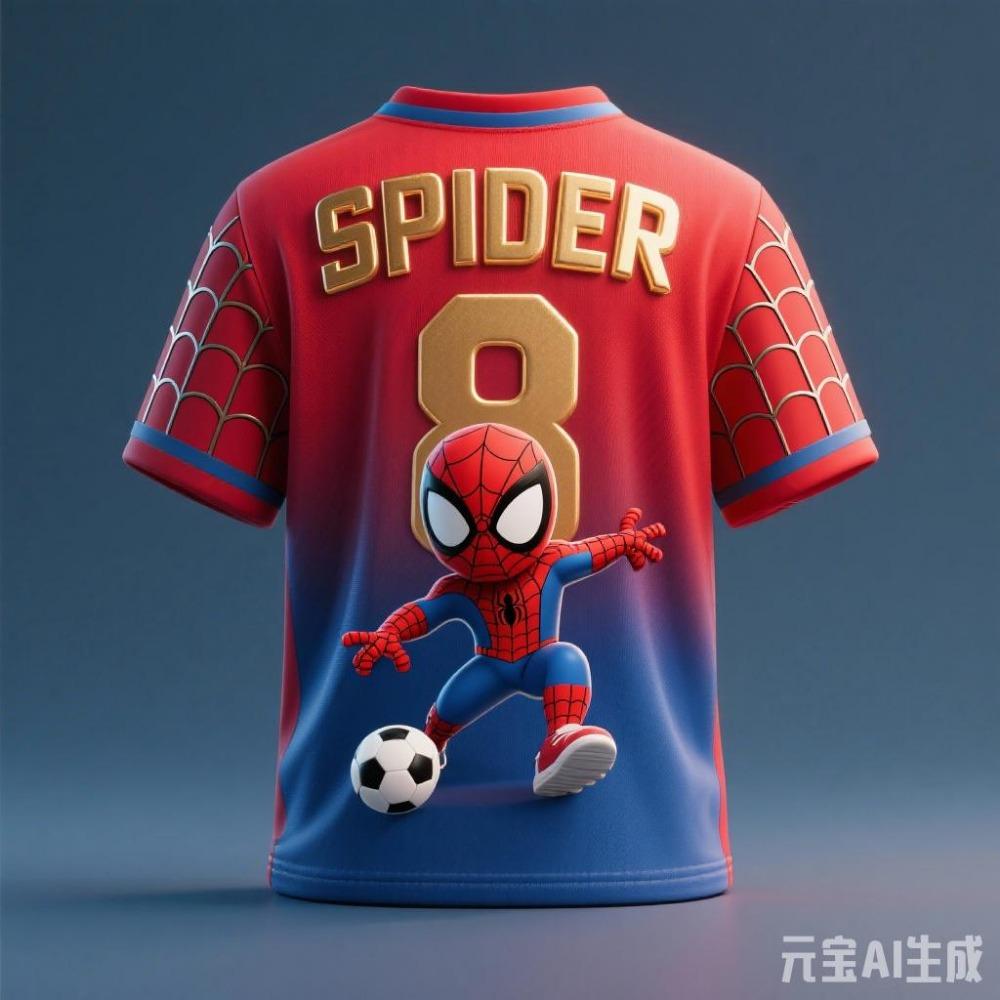 Children's Marvel Spider-Man 3D Printed Boys' and Girls' T-shirt Quick-dry and Breathable Sports Top Football Uniform