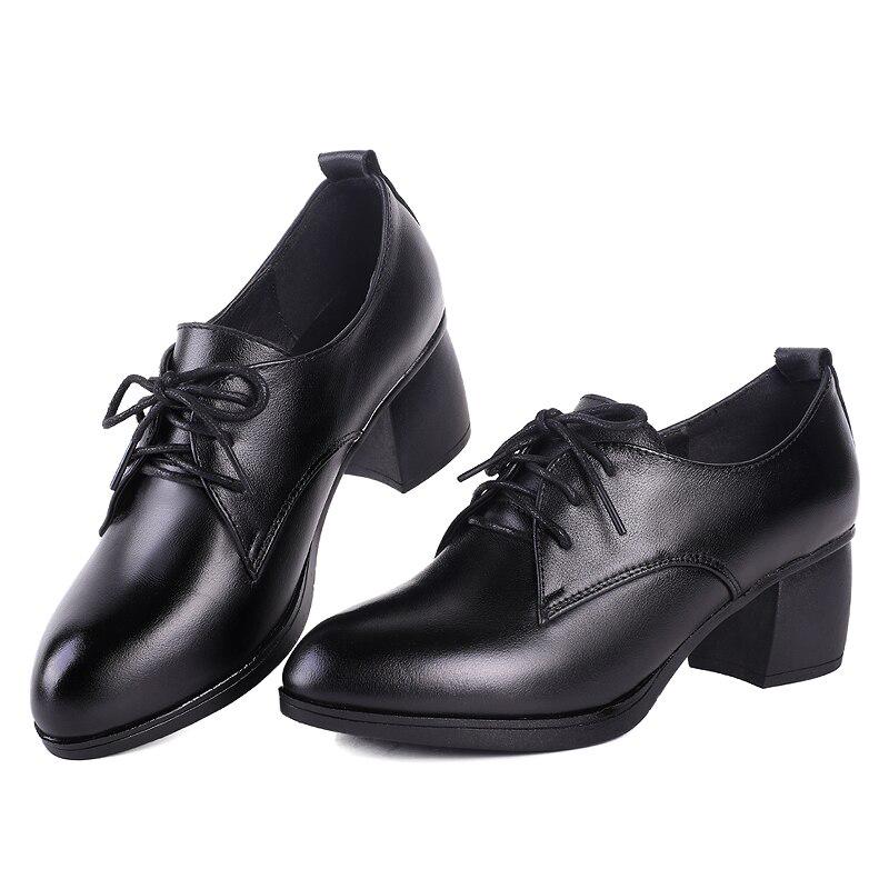 Femmes chaussures habillées nouveau cuir véritable délicat doux à lacets chaussure à talons hauts femmes bout pointu