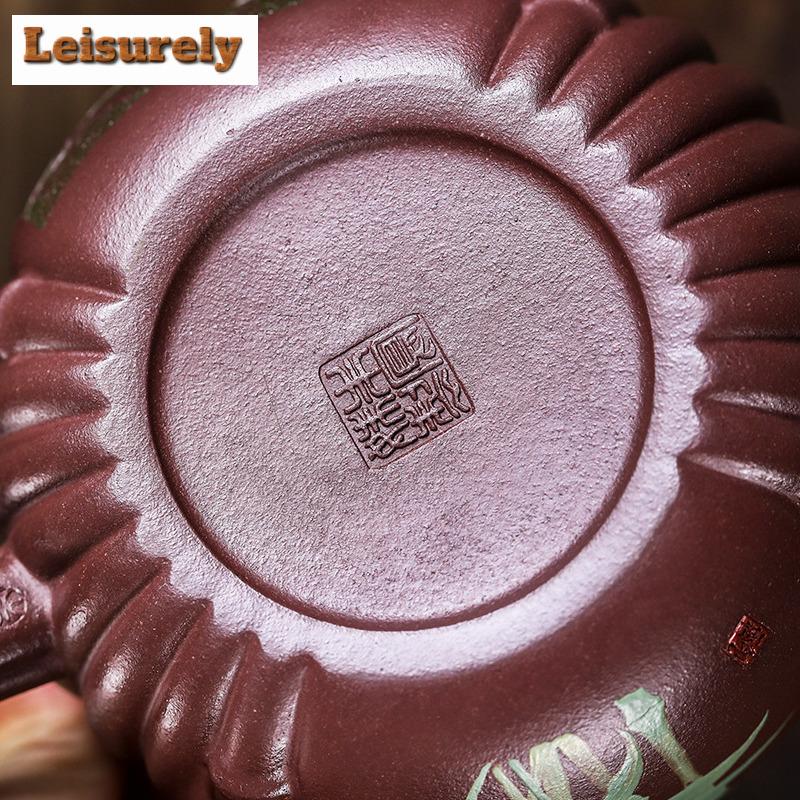 191ml Luxury Yixing Purple Clay Teapots Handmade Xishi Pot Raw Ore Purple Mud Tea Making Kettle With Filter Chinese Zisha Teaset