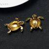 Creative Cute Lifelike Zircon Inlay Drip Glaze Little Turtle Brooches for Women Men Cartoon Animal Pin Clothes Accessory Jewelry