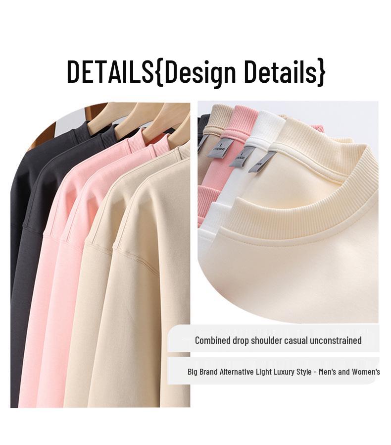 Unisex Round Neck Sweatshirt with Printed Logo - Lightweight, Breathable, Suitable for Spring and Autumn