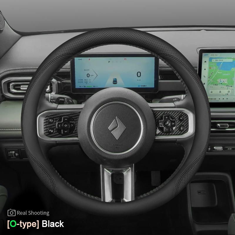 Car Auto Steering Wheel Cover Wrap for Wuling Baojun Yep Plus EV 2026 2026 2026 2026 Baojun Cloud EV O D Type Steering-Wheel