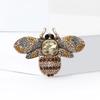 Fashion Rhinestone Bee Brooches for Women Unisex Insect Pins Keychain Event Party New Year Gifts Jewelry Decoration Accessories