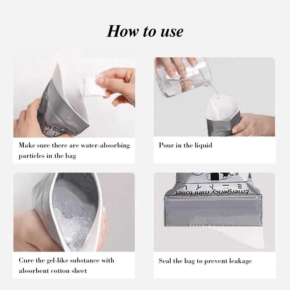 10PCS Disposable Urine Bag 700ml Portable Urine Bag for Camping Travel Car Jam Outdoor Emergency Toilets for Men Women Kids