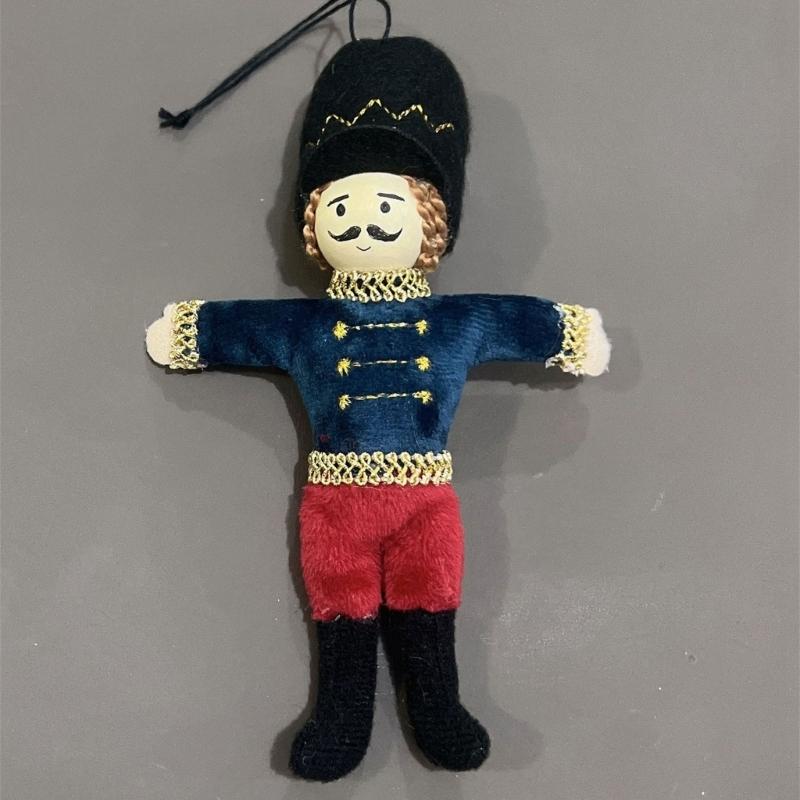 Classical Fabric Nut Cracker Soldier Figures Christmas Tree Hanging Ornaments Holiday Home Decoration