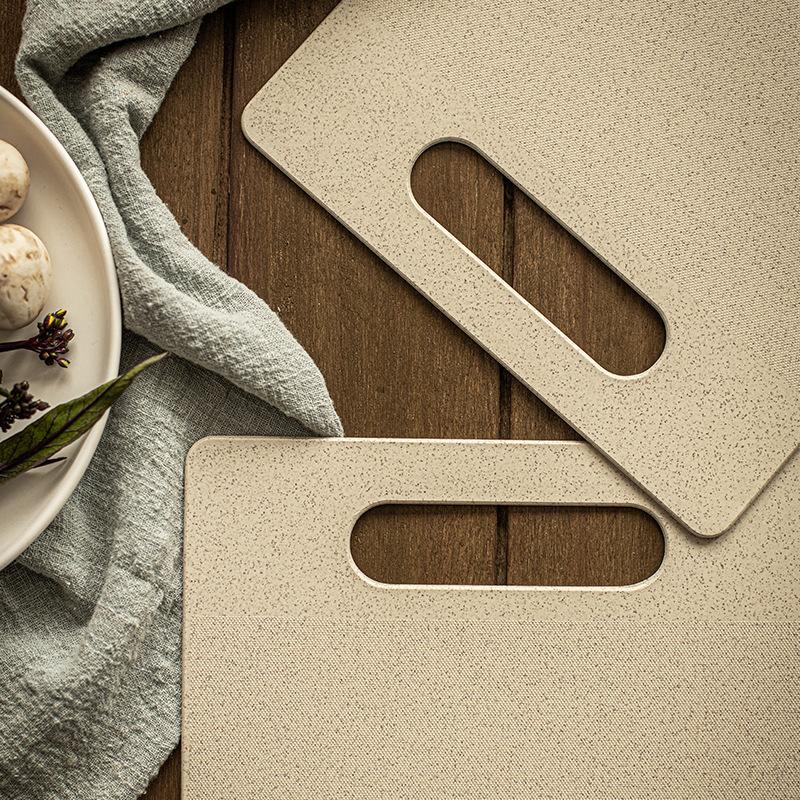 Wheat Straw Non-Slip Fruit Cutting Board Nordic Style Oat Color Household Kitchen Cutting Board Dormitory Anti-Mildew Chopping Board