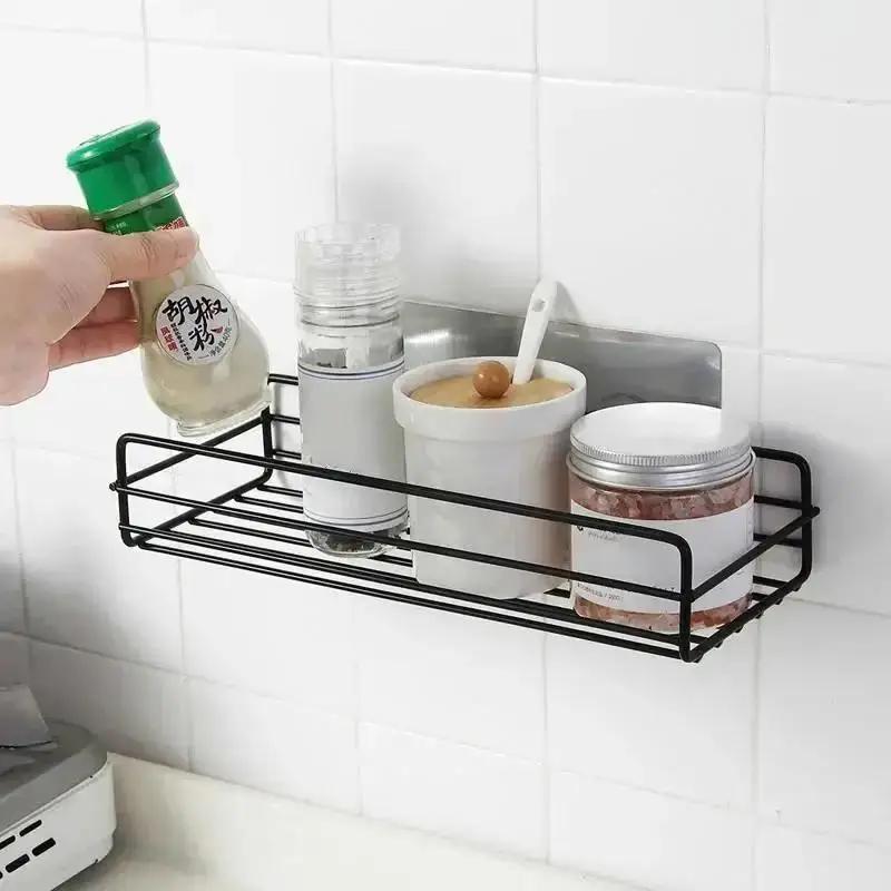 Wrought Iron Bathroom Shelf Toilet Free Punching Washing Hanging Basket Wall Storage Rack