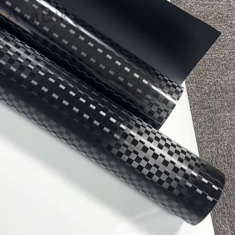 New Car Stickers Gloss Black Grey Grid Wrap Decal Carbon Fiber Films Auto Body Decoration Sticker for Motorcycle Car Accessories