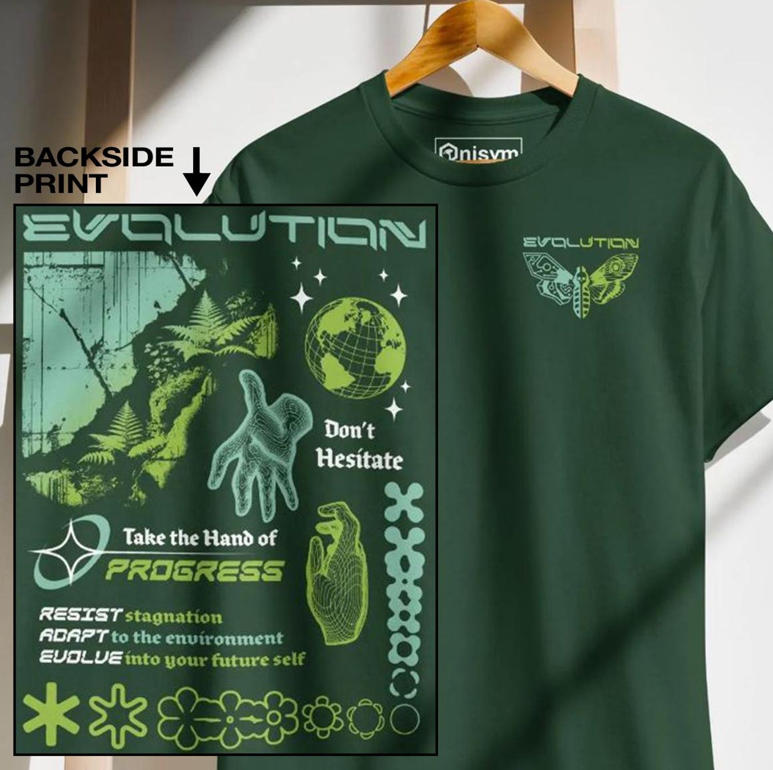 Evolution - Brutalist Graphic Design [Large Back Print, Small Front Print] L