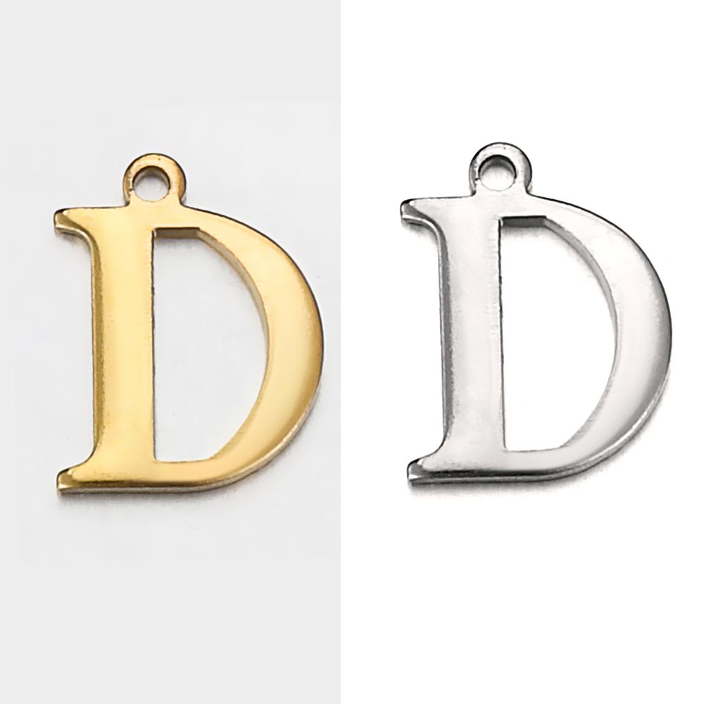 20pcs Stainless Steel Gold Letter Charm Initial Charms Alphabet Beads Pendants Assorted for Bracelet Necklace Jewelry Making DIY