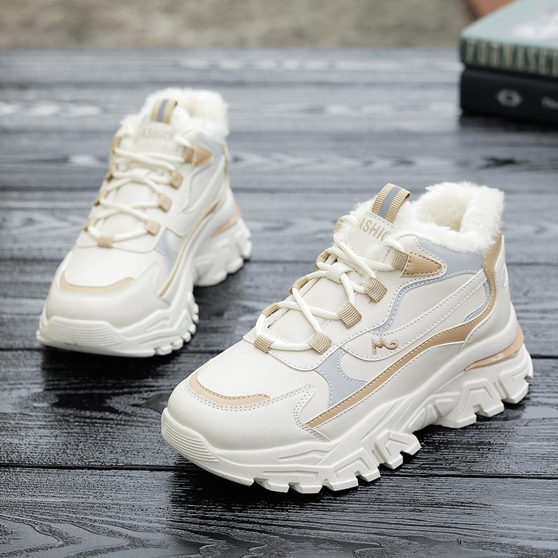 Snow boots velvet student dad shoes autumn and winter new sports warm cotton shoes