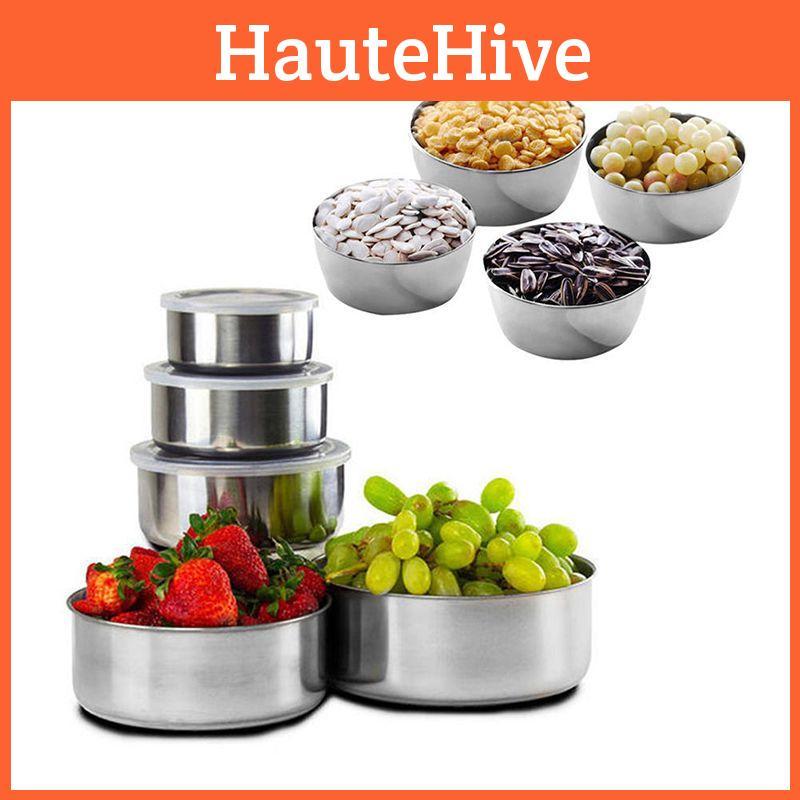 Všestranná nerezová sada dóz s těsnícími víčky pro dlouhotrvající čerstvost
