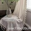 French Tulle Lace Curtains Geometry Striped Knitted Lace Light Filtering For Kitchen Bedroom Living Room