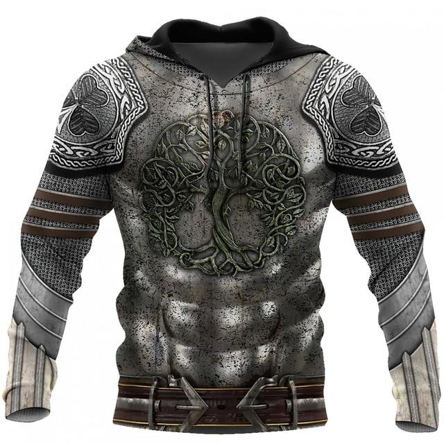 Classic 3D Printed Medieval Clothes Men Hoodies Knights Templar Harajuku Trendy Hooded Sweatshirts Casual Fall Jacket Tracksuits