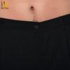 Naidian Men's Chef Pants Half Elastic Straight Leg