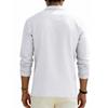 Spring Loose-Fit Solid-Colour Collared Casual Business Men's Long-Sleeved Linen Polo Shirt