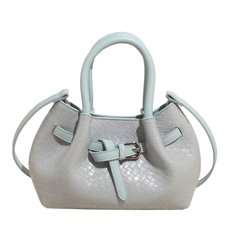 

Niche portable woven bag women s new trendy spring fashion versatile high-grade texture vegetable basket messenger bag синій