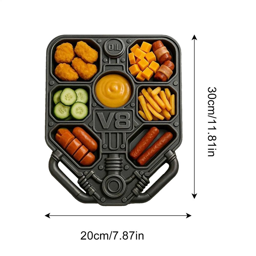 

Serving Platters V8 Engine Snack Plate Multi-Compartment Food Tray For Home Restaurant Camping Buffet Picnic Housewarming 03